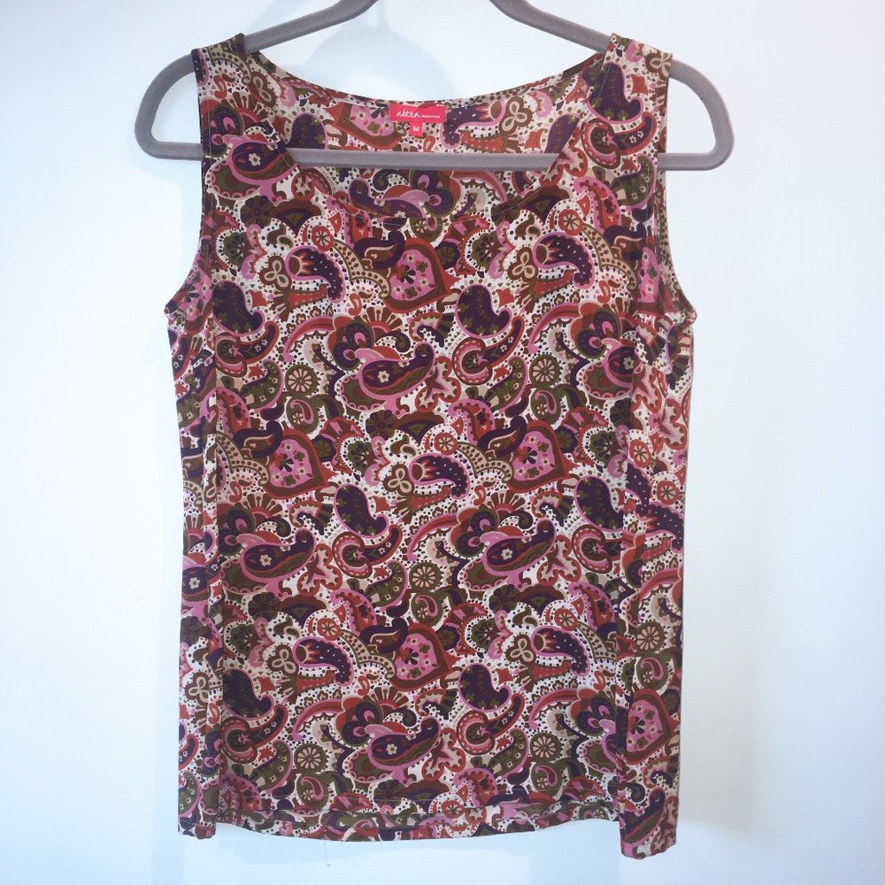 Silk Altea Paisley Sleeveless Tank Top Blouse